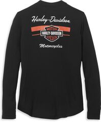 Harley-Davidson Iconic Lace Front Henley For Women, Black Beauty | 96081-22VW