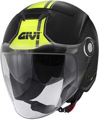 GIVI / ジビ Jet helmet 12.5 GRAPHIC TOUCH Matte Black/Yellow, Size 54/XS | H125FTHBY54