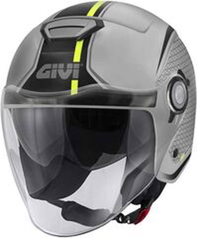 GIVI / ジビ Jet helmet 12.5 GRAPHIC TOUCH Matte Grey/Yellow, Size 58/M | H125FTHGY58