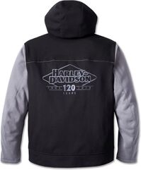 Harley-Davidson Men'S 120Th Anniversary Deflector Riding Fleece, Black/Quiet Shade | 97178-23EM