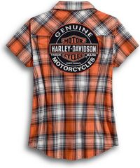 Harley-Davidson Genuine Oil Can Plaid Shirt For Women, Plaid | 99071-18VW