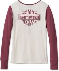 Harley-Davidson Henley-Knit, Colorblock-Design-Cloud Dancer | 96141-24VW