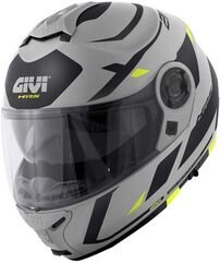 GIVI / ジビ Flip-up helmet X.21 EVO NUMBER Matte Grey/Black/Yellow, Size 58/M | HX21RNBGY58