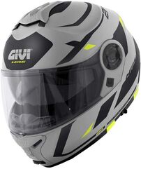 GIVI / ジビ Flip-up helmet X.21 EVO NUMBER Matte Grey/Black/Yellow, Size 60/L | HX21RNBGY60