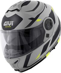 GIVI / ジビ Flip-up helmet X.21 EVO NUMBER Matte Grey/Black/Yellow, Size 63/XXL | HX21RNBGY63