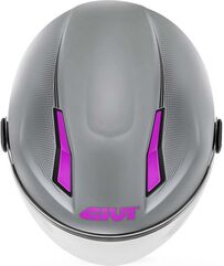 GIVI / ジビ Jet helmet 11.7 SOLID COLOR LADY Matte Silver/Fuchsia, Size 53/XS | H117BG77953