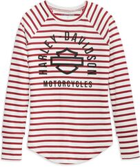 Harley-Davidson Bodysuit-Knit, Yarn Dyed Stripe-Tibetan Red | 96235-23VW
