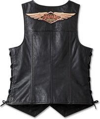 Harley-Davidson Women'S 120Th Anniversary Laced Side Leather Vest, Black | 97042-23VW