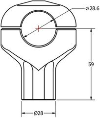 CNC Racing / シーエヌシーレーシング Riser handlebar conical height 59 mm, Black | RM222B