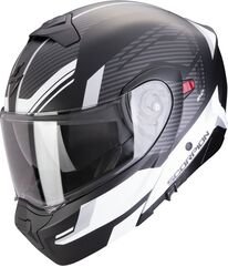 スコーピオンモジュラーヘルメットエクソ930エボシコンマットブラックシルバーホワイト| 194-428-284