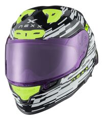 NEXX Race Helmet X.R3R GLITCH RACER WHITE NEON, Size: XXS | 01XR323415159