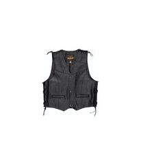 Held / ヘルド Patch Leather Vest, Black, | 5472-00-1-L