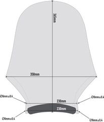GIVI / ジビ Universal Screen, Light Smoke, dim. HxW 36,5x35 cm, fitting kit not included | A210