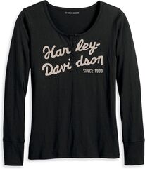 Harley-Davidson Henley-Knit, Black Beauty | 96242-23VW