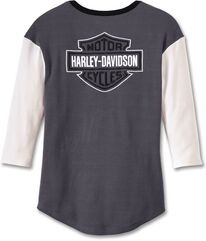 Harley-Davidson Henley-Knit, Colorblock-Design-Blackened Pearl | 97479-23VW