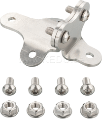 Kedo Front Fender Bracket 'Scrambler Style', stainless steel bracket set for fender mounting on triple clamp (32mm center distance), incl M6 screws and nuts. | 22236