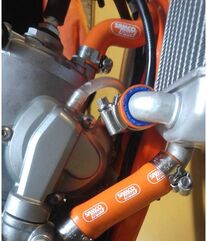 サムコスポーツ / Samco Sport KTM 450 EXC-F 2017 - 2019 3 ピース サーモスタットバイパス シリコンラジエーター クーラントホースキット | KTM-92-OR