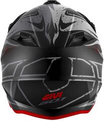 GIVI / ジビ Off-Road Helmet 60.1 GLOOM Matte Black/Titanium/Red, Size 60/L | H601FGLBR60