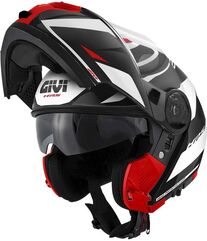 GIVI / ジビ Flip-up helmet X.21 EVO NUMBER Black|White/Red, Size 56/S | HX21RNBBR56