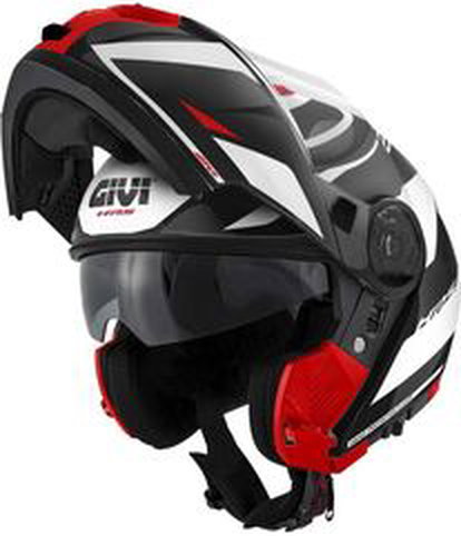 GIVI / ジビ Flip-up helmet X.21 EVO NUMBER Black|White/Red, Size 58/M | HX21RNBBR58