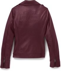 Harley-Davidson Women'S Lisbon Debossed Casual Leather Jacket, Wine Leather | 97021-22VW