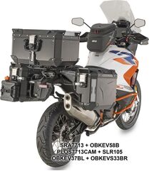 GIVI / ジビ アルミ サイドケース Trekker Outback（トレッカーアウトバック） Evo 33 - 右 - サイドオフセット / ブラック / 33L / Max. load 10 k | OBKES33BR