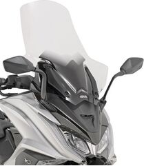 GIVI / ジビ Windscreen for Kymco AK 550, color Clear, with hands guard, fits oe headlight fairing, dim. HxW 70 x 66 cm | D6110ST