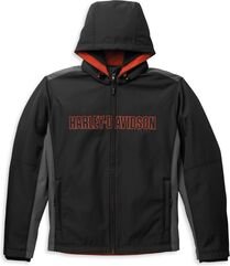 Harley-Davidson Men'S Bar & Shield Hooded Softshell Jacket, Black Beauty 2 | 98403-22VM