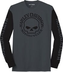 Harley-Davidson Men'S Willie G " Colorblock Longsleeve, Blackened Pearl | 99066-22VM