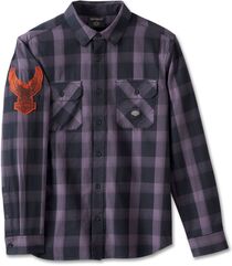 Harley-Davidson Men'S Motorbreath Long Sleeve Shirt, Black Plaid | 96874-23VM