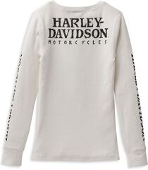 Harley-Davidson Women'S Skull Snap Front Long Sleeve Henley, Cloud Dancer | 99100-22VW