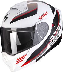 Scorpion / スコーピオン Exo モジュラーヘルメット 930 Navig ホワイト レッド | 94-368-292