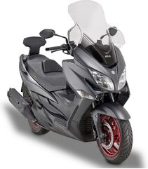 GIVI / ジビ Windscreen for Suzuki Burgman 400 18-, color Clear, dim. HxW 75 x 67 cm, 21 cm higher than oe, fits oe headlight fairing | D3115ST