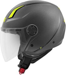 GIVI / ジビ Jet helmet 11.7 SOLID COLOR Matte Titanium/Yellow, Size 59/L | H117BG76859