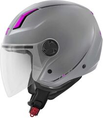 GIVI / ジビ Jet helmet 11.7 SOLID COLOR LADY Matte Silver/Fuchsia, Size 53/XS | H117BG77953