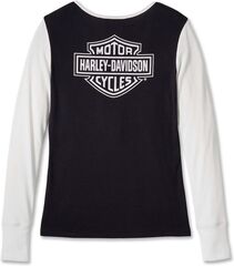 Harley-Davidson Henley-Knit, Colorblock-Design-Black Beauty | 96140-24VW