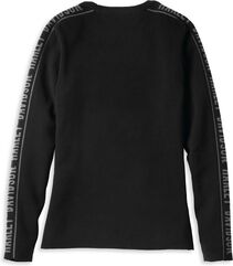 Harley-Davidson Jacquard Sleeve Sweater For Women, Black Beauty | 96220-22VW