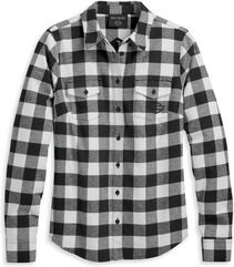 Harley-Davidson Women'S Retro Buffalo Plaid Shirt, Yarn Dyed Plaid-Cloud Dancer | 96277-23VW