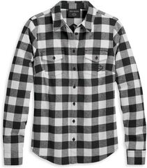 Harley-Davidson Women'S Retro Buffalo Plaid Shirt, Yarn Dyed Plaid-Cloud Dancer | 96277-23VW