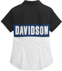 Harley-Davidson Block Letter Zip Front Woven For Women, Colorblock Design | 96385-21VW
