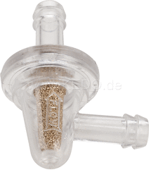 Kedo Mini Fuel Filter with 90 ° angled outlet (sintered filter element), fits 6mm Fuel Line - Replacement see item 40934 | 40929G