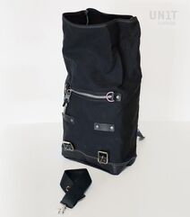 Unitgarage / ユニットガレージ Canvas side pannier 10L-14L, Black/Black | U001_Black-Black