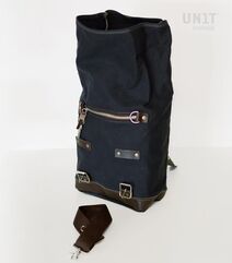 Unitgarage / ユニットガレージ Canvas side pannier 10L-14L, Black/Brown | U001_Black-Brown