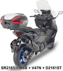 GIVI / ジビ Windscreen for Yamaha TMAX 560 22-, color Clear, dim. HxW 62,5x59,5 cm higher than oe, fits oe headlight fairing | D2161ST