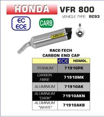 Arrow / アロー Street Race-Tech Carby Silencer with Carby End Cap、Endcap Carbon、ECEホモログ、DBキラーが含まれています | 71910MK