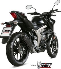 MIVV / ミヴ SPORT SUONO Imp. compl./Full sys. 1x1 BLACK STAINLESS STEEL for SUZUKI GSX-S 125 2017 ECE approved if optionally catalysed (Euro4) Catalyzer is included | S.055.L9
