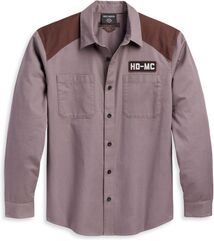 Harley-Davidson Shirt-Woven, Colorblock-Design-Blackened Pearl | 96369-23VM