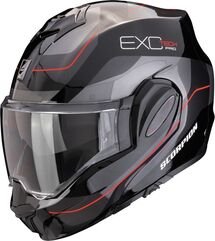 スコーピオンフリップアップヘルメットExo-Tech Evo Pro Commutaブラックシルバーレッド| 119-435-163