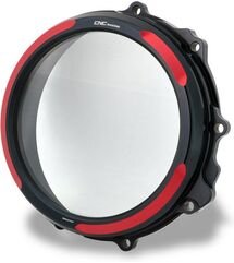 CNC Racing / シーエヌシーレーシング Clear clutch cover - hydraulic control - Bicolor, Black/Red | CA300BR