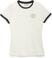 Harley-Davidson Racer Font Ringer Graphic Tee For Women, Coconut Heather | 96117-22VW